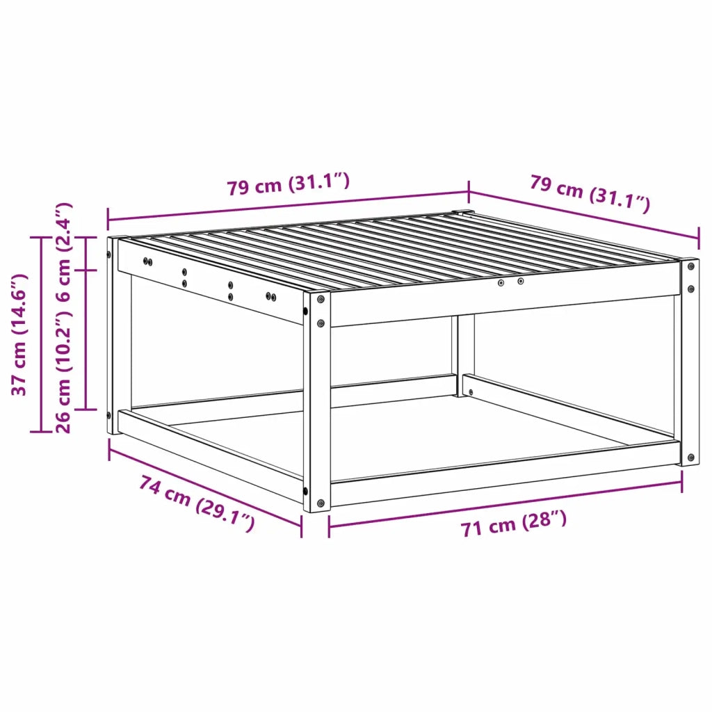 Poggiapiedi da Esterno Legno di Acacia Massello Bianco CFW5604972