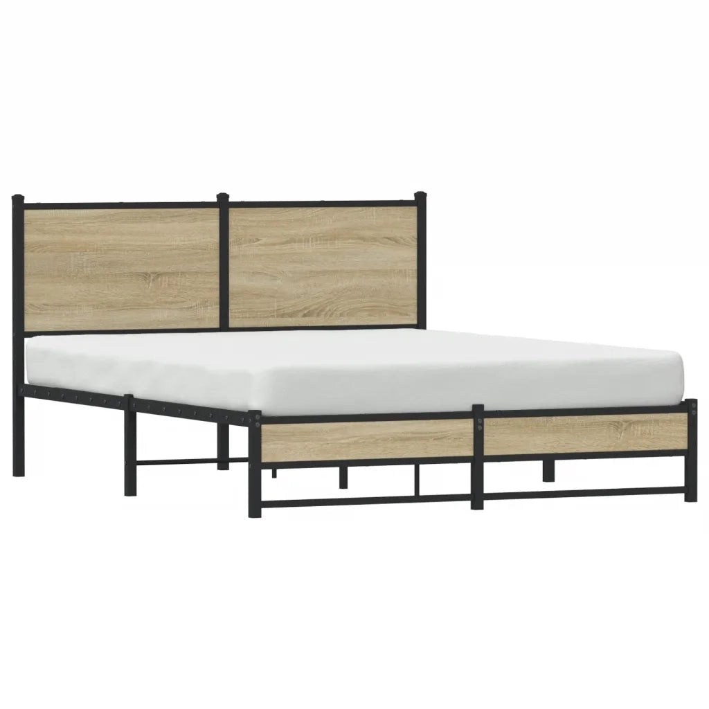 Giroletto senza Materaso in Metallo Rovere Sonoma 140x200 cm 4007887