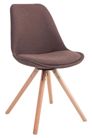 Sedia Toulouse in stoffa gambe tonde marrone,natura