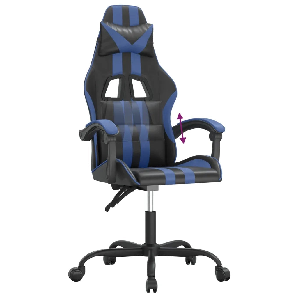 vidaXL Sedia da Gaming Nera e Blu in Similpelle