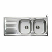 Lavello incasso in acciaio inox 116 cm 2 vasche gocciolatoio SX  - Cromo
