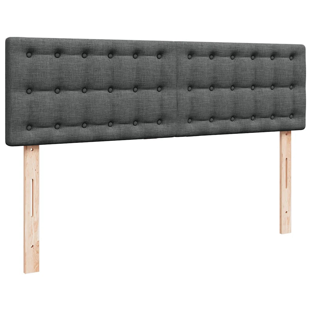 Pouf Letto con Materasso e LED Grigio Scuro 140x190 cm 3312472