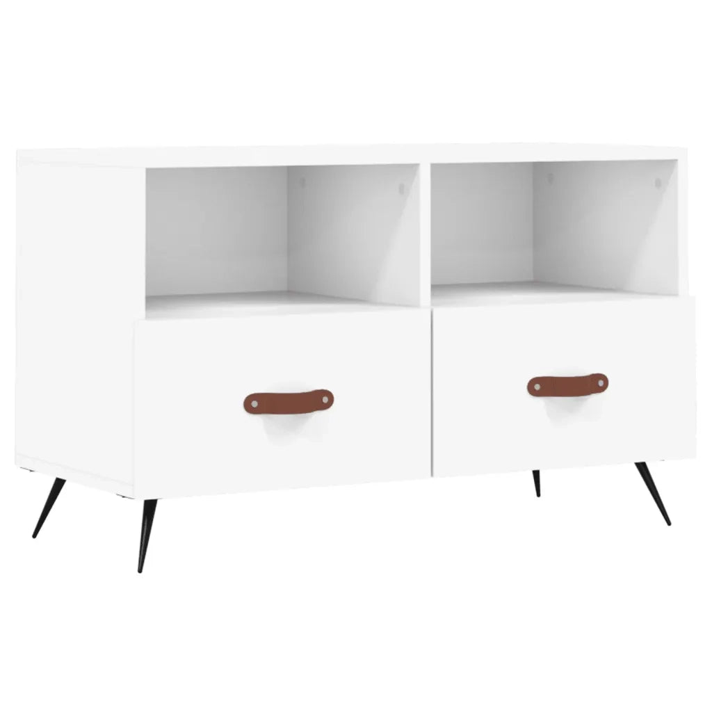 Mobile Porta TV Bianco 80x36x50 cm in Legno Multistrato 828940