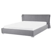 Letto ad acqua 160 x 200 cm Tessuto grigio con accessori Contemporaneo