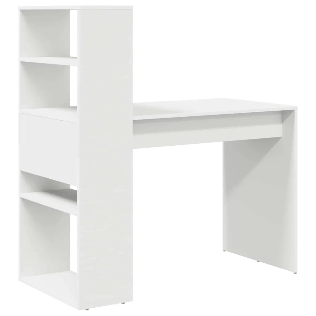 Scrivania | Tavolo da Ufficio Bianco 113 x 54 x 120 cm Legno multistrato