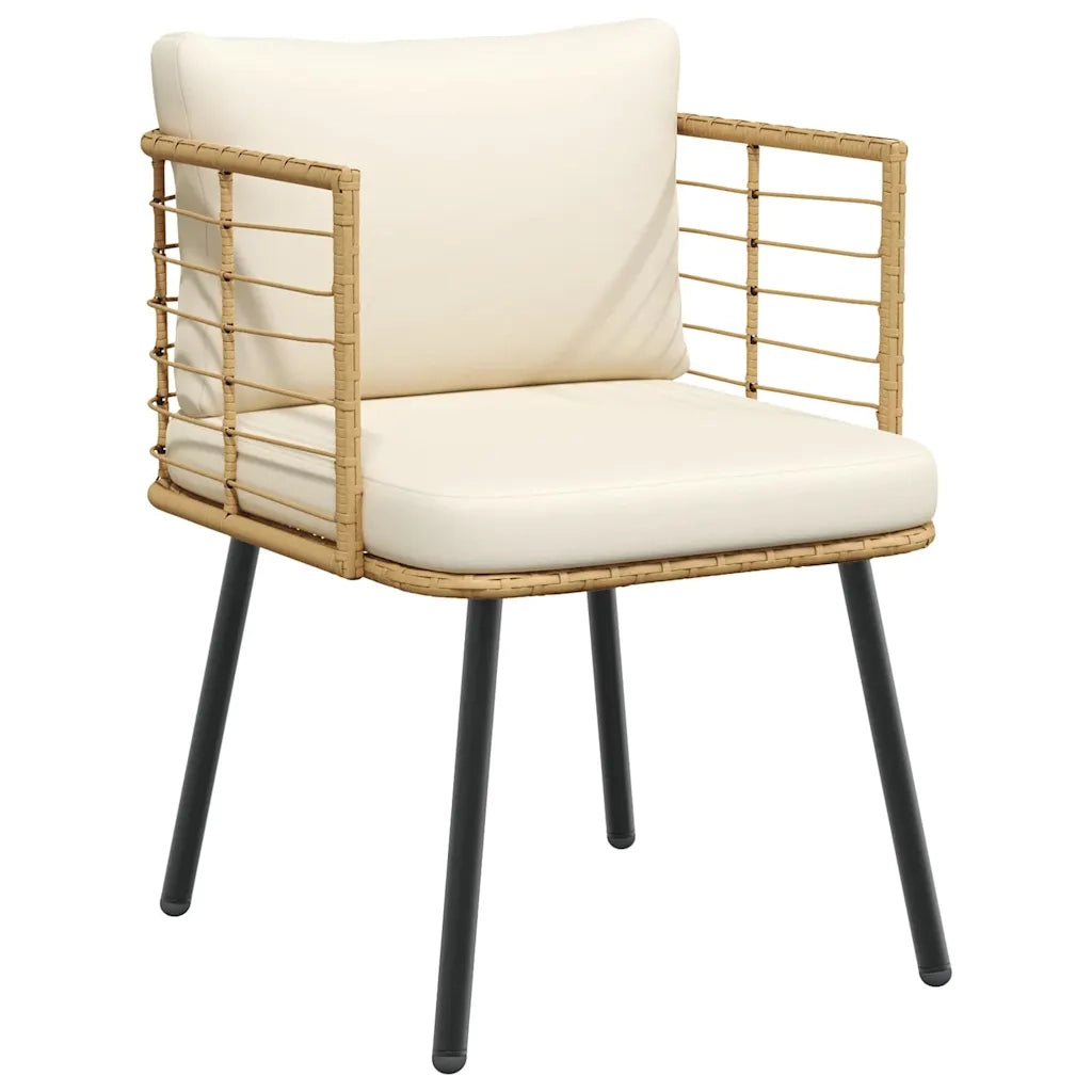 Sedie da Giardino 2pz con Cuscini Naturale in Polyrattan 3328657