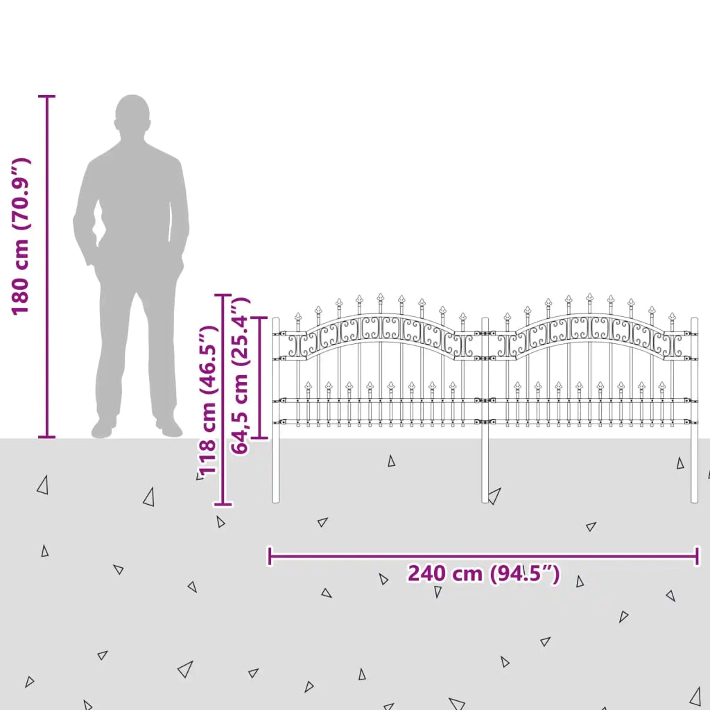 Recinzione per Giardino KAMPEN Grigio 42003963