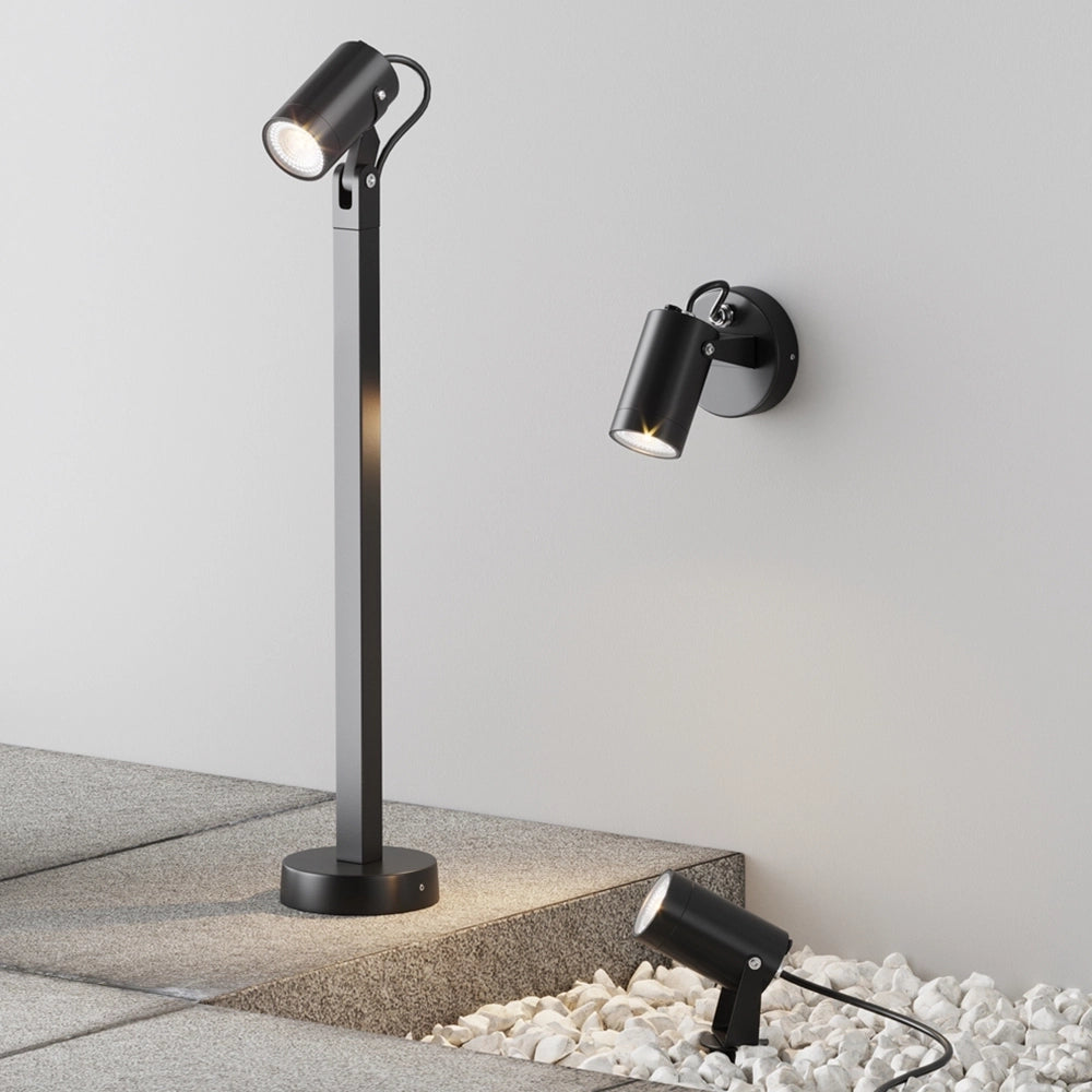 Lampada Da Parete Moderna Da Esterno Alluminio Nero 1 Luce Gu10 50W Ip65