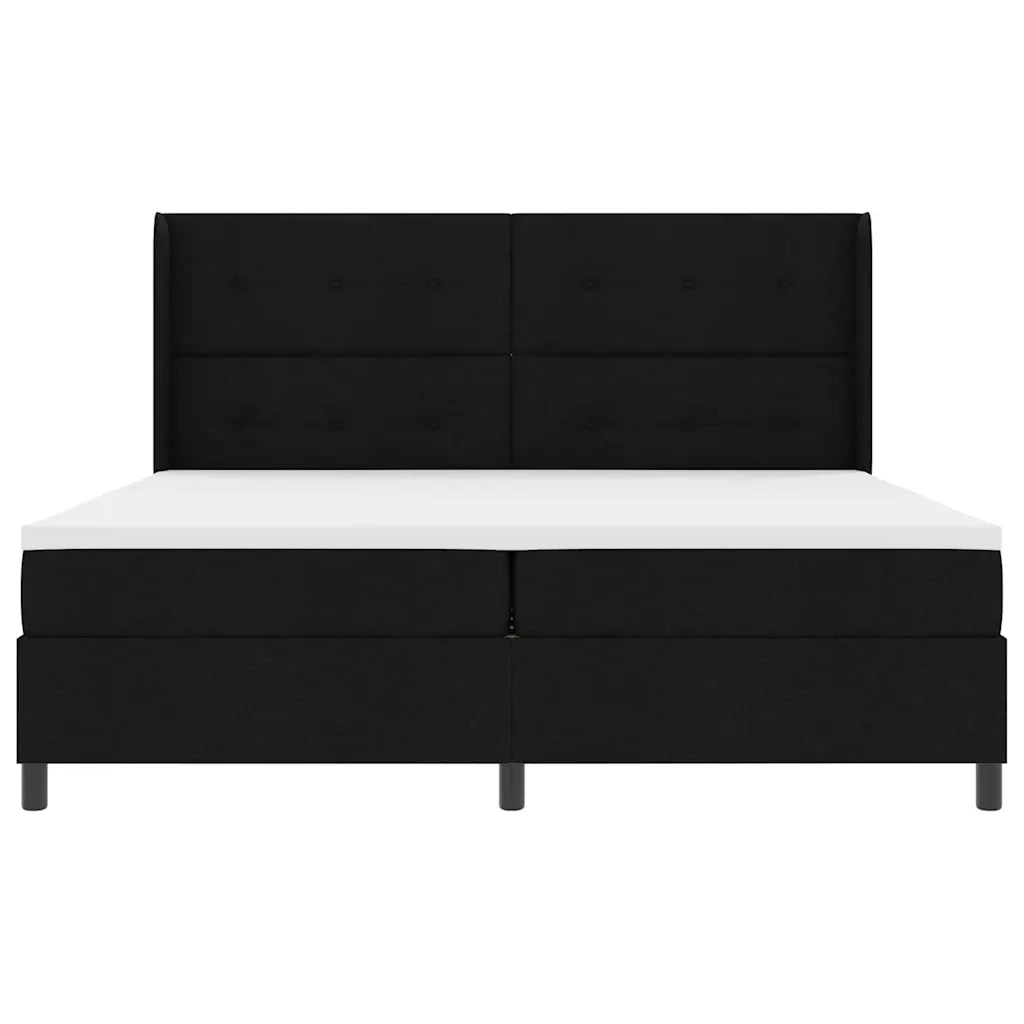 Letto a Sorgente LED con materasso Nero 200 x 200 cm Tessuto 3343527