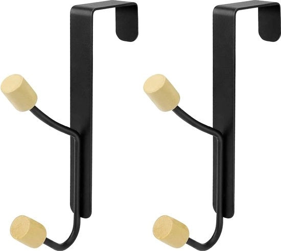 Supporto per porta, Supporto per porta, Appoggio per porta per appendere, Due ganci, Senza foratura, Ganci per porta, Lungo, Ripostiglio per cappotti, accappatoi, cappelli, borse.