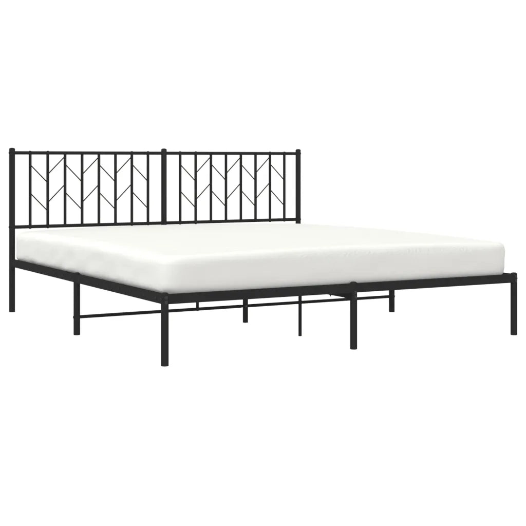 Giroletto con Testiera in Metallo Nero 180x200 cm 374441