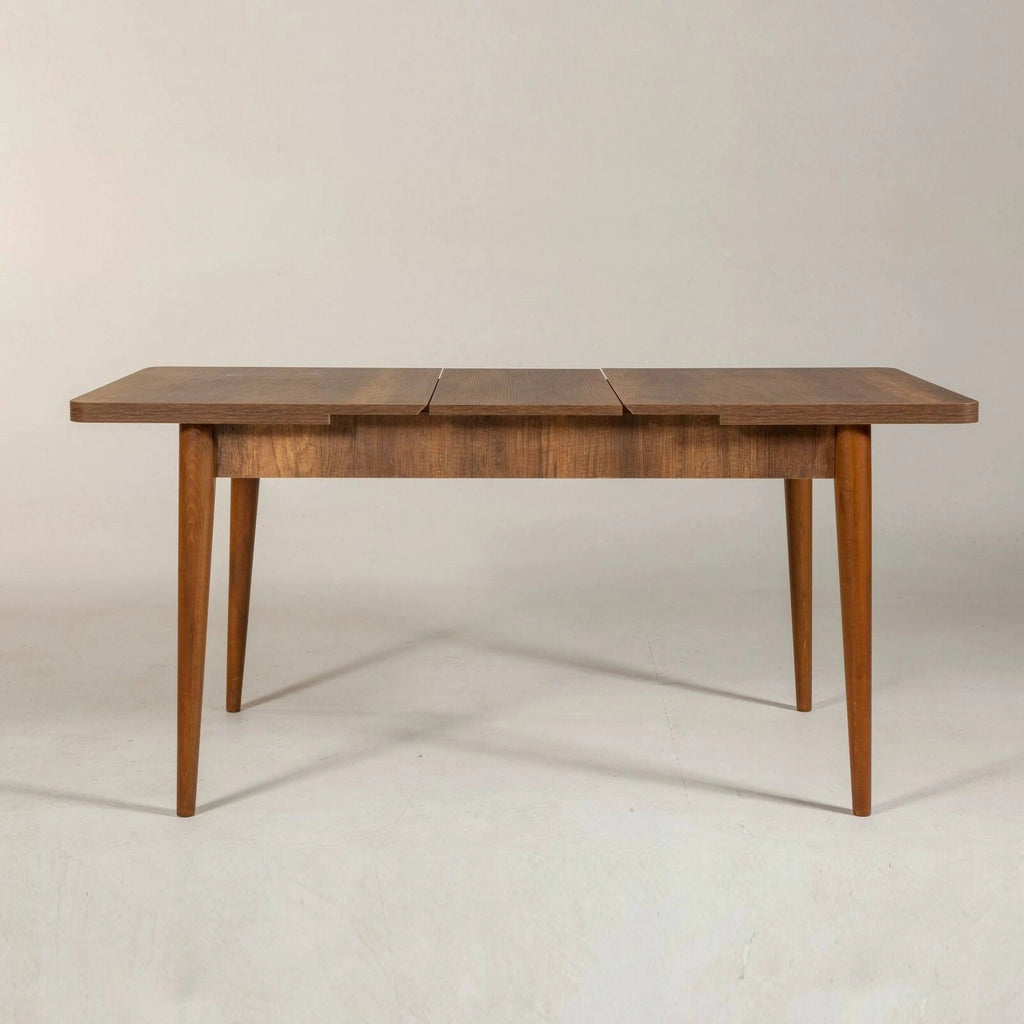 Tavolo allungabile Dorotea, Consolle con allunghe, Tavolo da pranzo multiuso, Ripiano estensibile da cucina, 130x80h77 cm, Noce