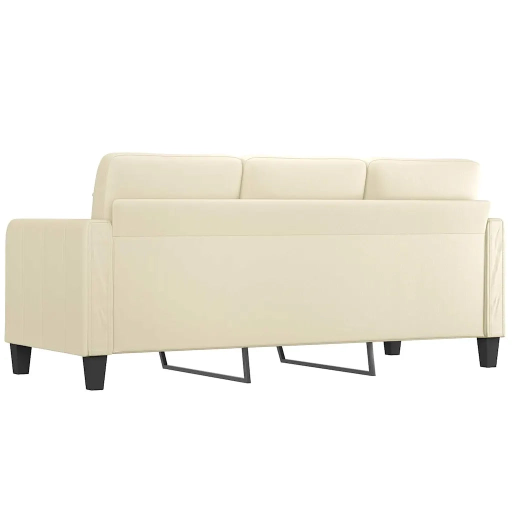 Divano a 3 Posti-Sofa 3 Posti Crema 180 cm in Similpelle 326233