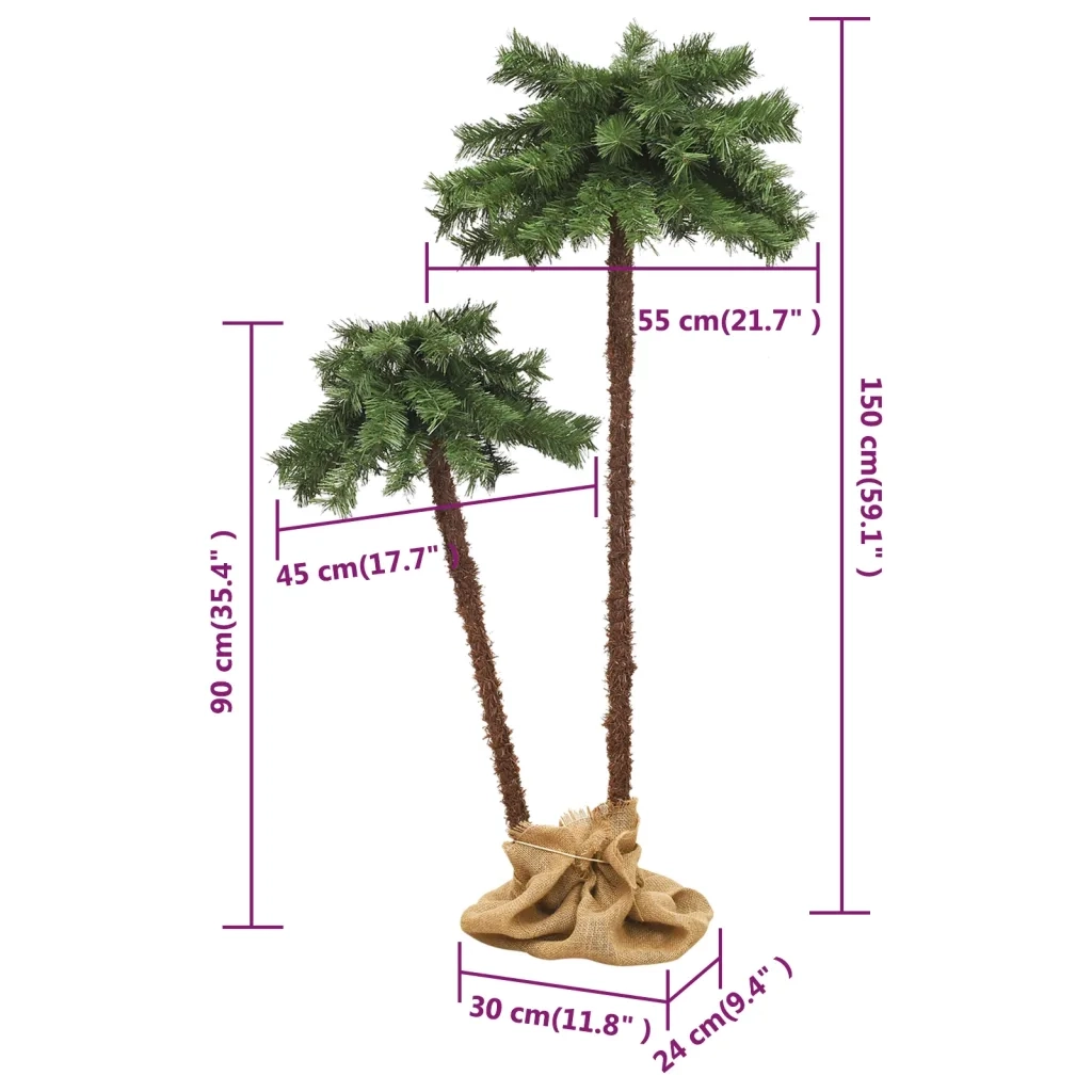 Doppia Palma Artificiale con LED 90 cm e 150 cm
