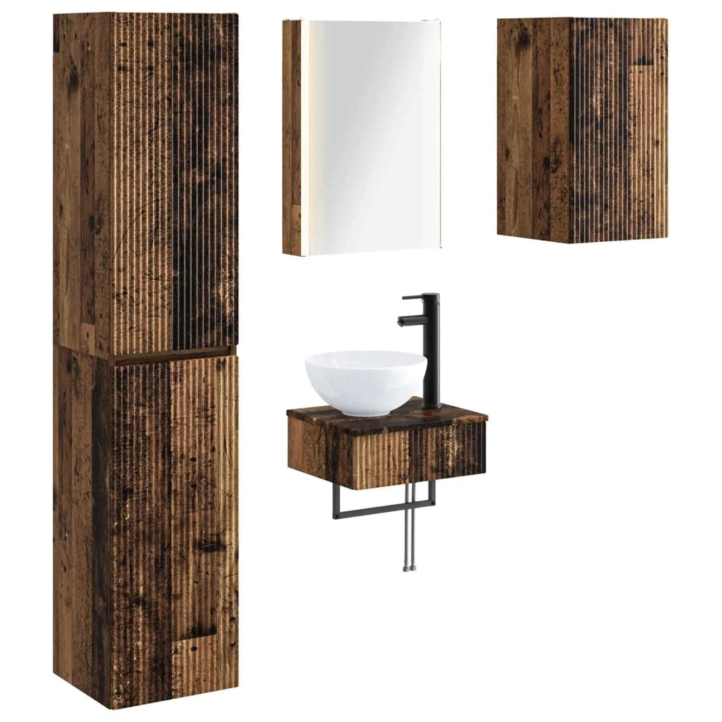 Set di mobili per il bagno 5 pcs Legno antico 3407261