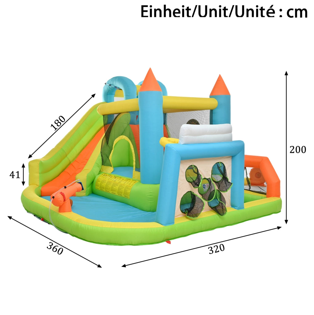 Parco acquatico gonfiabile per bambini 360 x 320 x 200 cm in tessuto Oxford multicolore