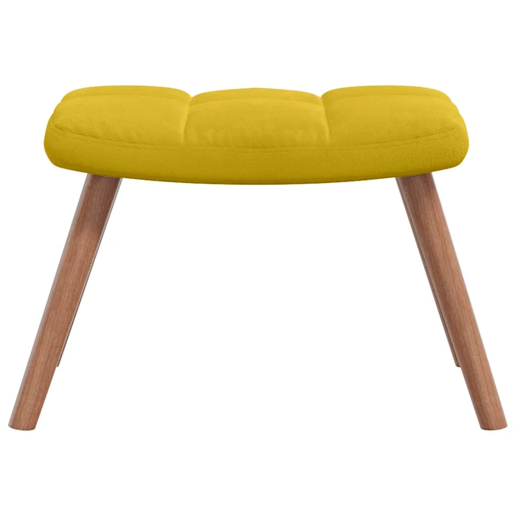Divano Sedia-Poltrona Relax con Poggiapiedi Giallo Senape in Velluto 387175