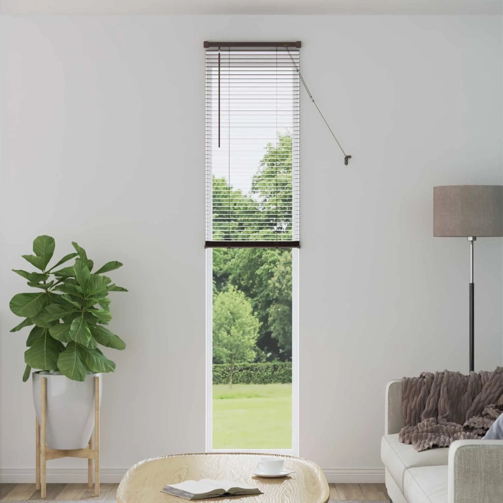 Tenda Veneziana Marrone Scuro con Motivo 213 x 40 cm PVC 42003797
