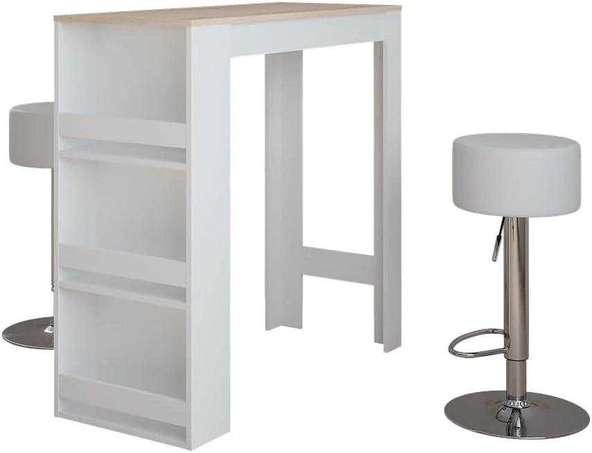 Tavolo da bar Repose, Antracite, 45 x 110 cm, con vani portaoggetti per la conservazione di utensili da cucina