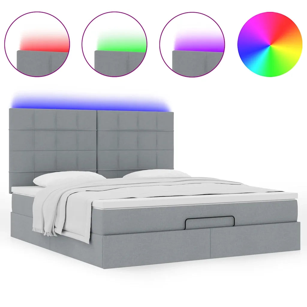 Struttura Letto Pouf con Materasso 160x200 cm in Tessuto 3314017