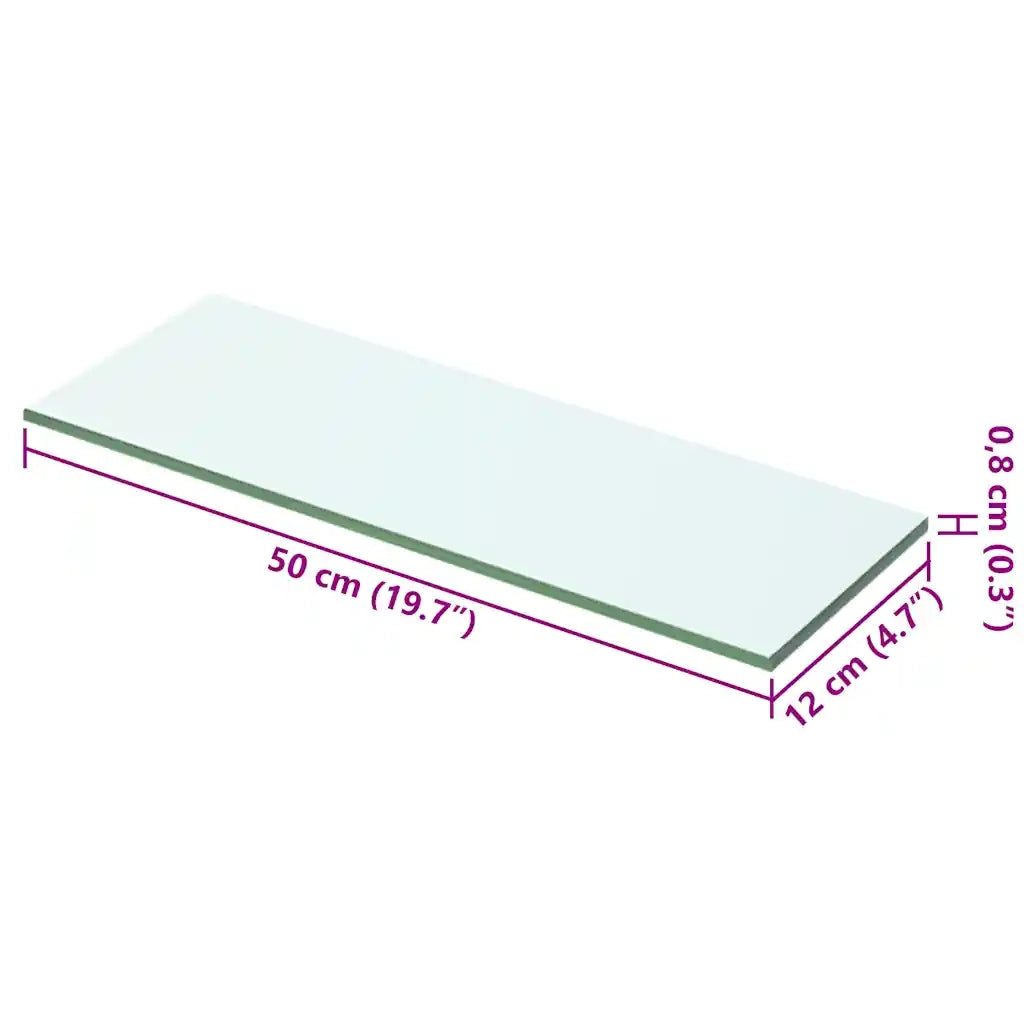 Mensola | Ripiano | Scaffale in Vetro Trasparente 50x12 cm