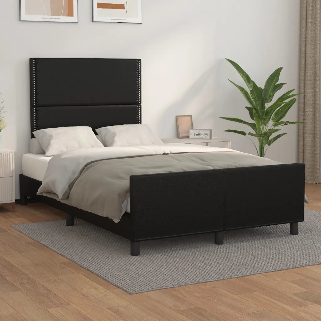 Giroletto senza Materasso-Struttura Letto Nero 120x190 cm Similpelle 463615