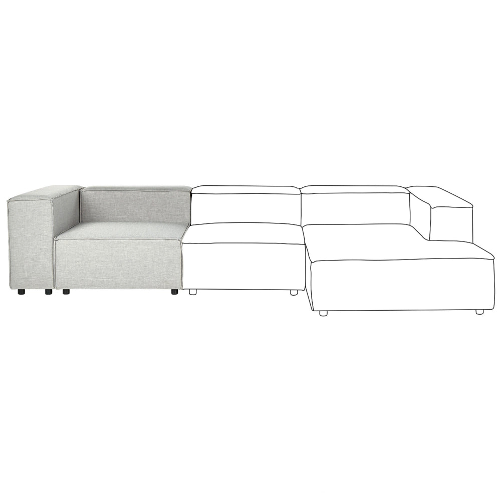 Modulo angolare a 1 posto rivestimento in lino di poliestere grigio soggiorno stile moderno