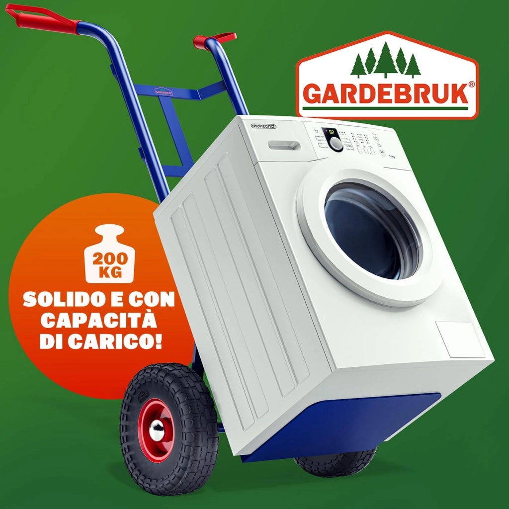 ® Carrello Portapacchi Pneumatici in Gomma Piena PU Pieghevole 200 kg in Acciaio Carrellino da Trasporto