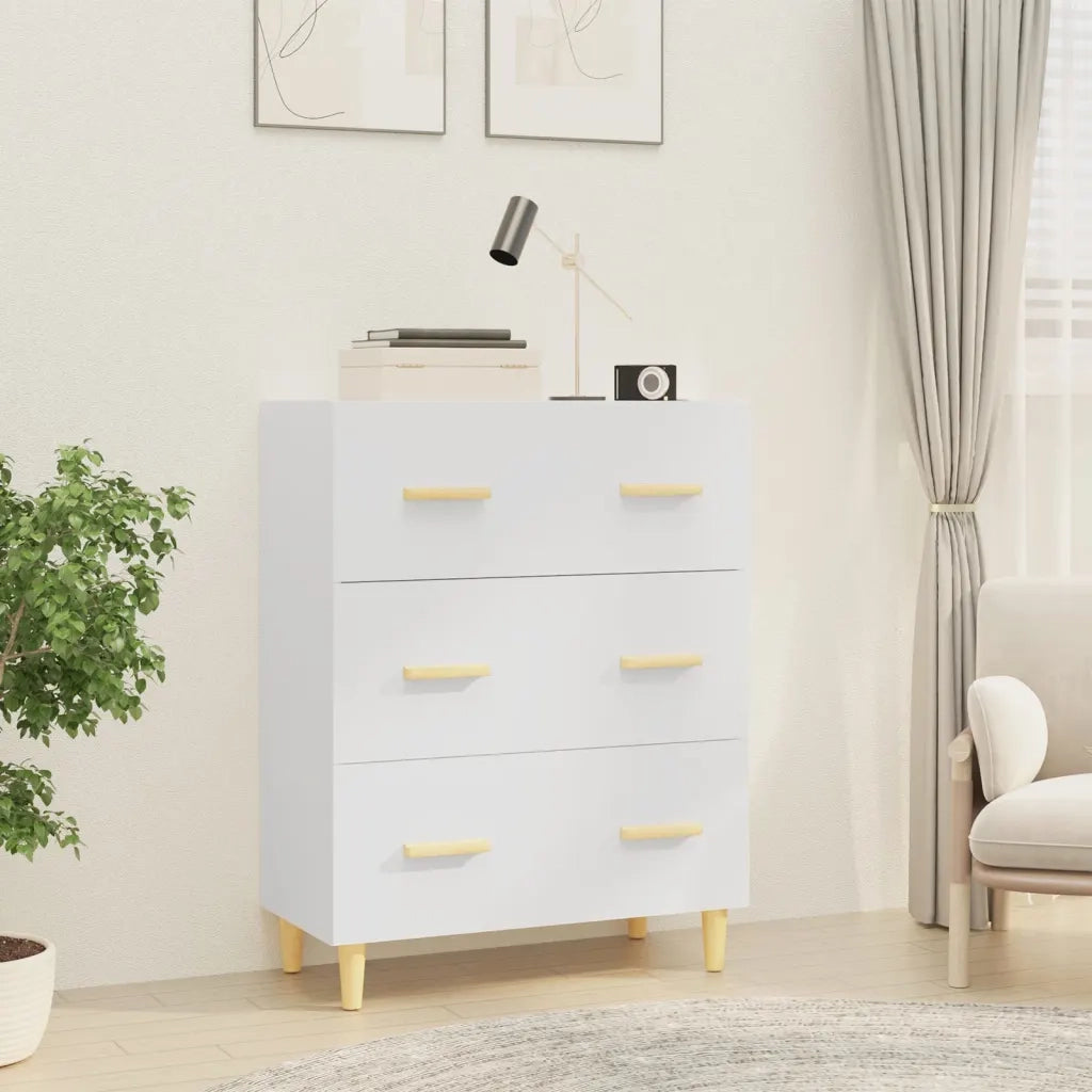 Credenza | Madia | Buffet da pranzo | Armadio da pranzo Bianca 70x34x90 cm in Legno Multistrato