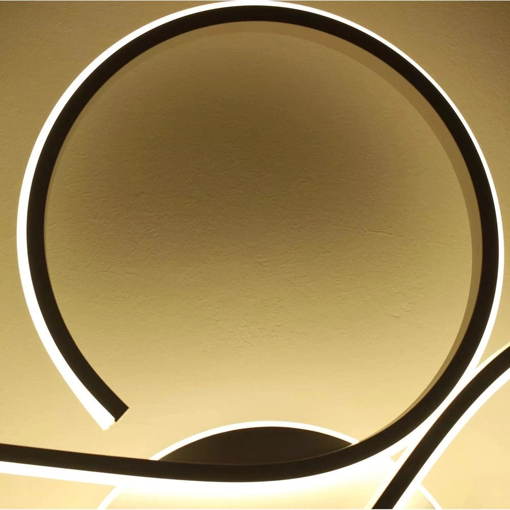 Trade Shop - Plafoniera Led 48 W Ondulato Bianco Lampadario Onde Moderno Luce Naturale 70913 -