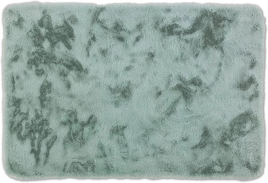 Tappeto da bagno 40 x 60 cm - Piuma di zucchero morbida azzurro menta - Lavabile e antiscivolo