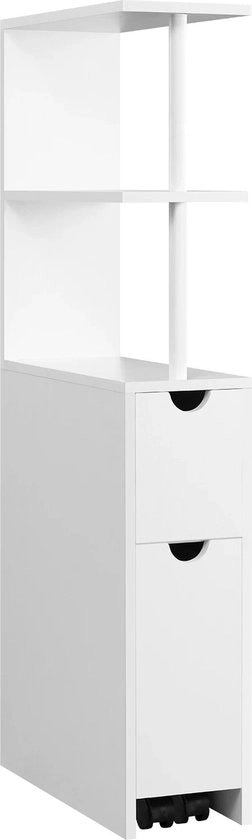 Cassa di Stoccaggio Verticale - Cabina Bagno - Credenza Cucina - Multifunzionale - Scomparti - Librerie - 113 cm x 45 cm x 19 cm