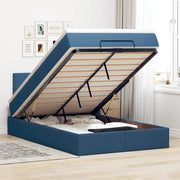 Pouf Letto con Materasso Blu 120x200 cm in Tessuto 3311455