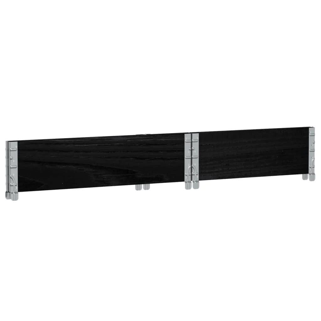 Fioriera rialzata per piante fiori terrazza giardino 80 x 60 cm legno massello di pino nero 02_0037885