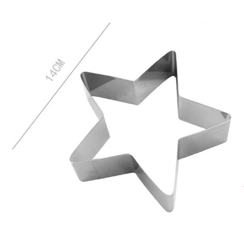 Trade Shop - Set 2 Pezzi Stampo Forme Per Dolci Torte Biscotti Stampi Forma Stella 14cm 98941 -