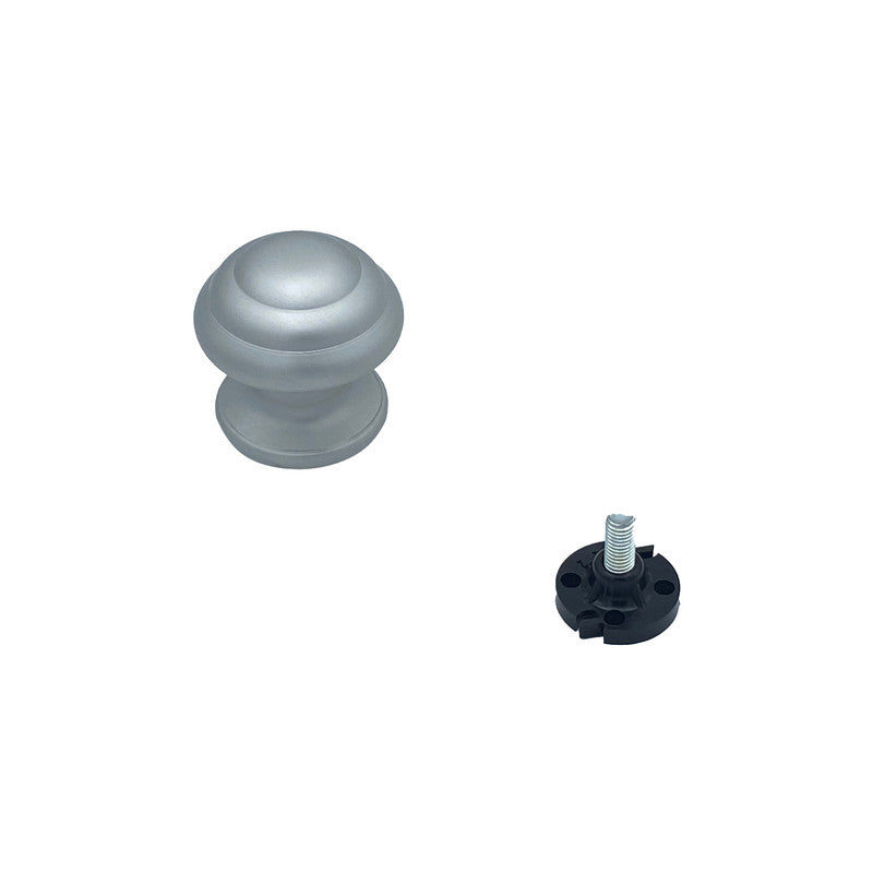 Pomolo fisso per porta SAGUATTI 178/60EB in alluminio argento satinato