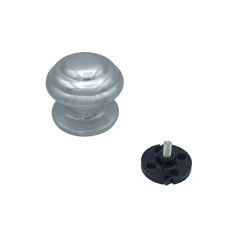 Pomolo fisso per porta SAGUATTI 178/80AB in alluminio argento lucido