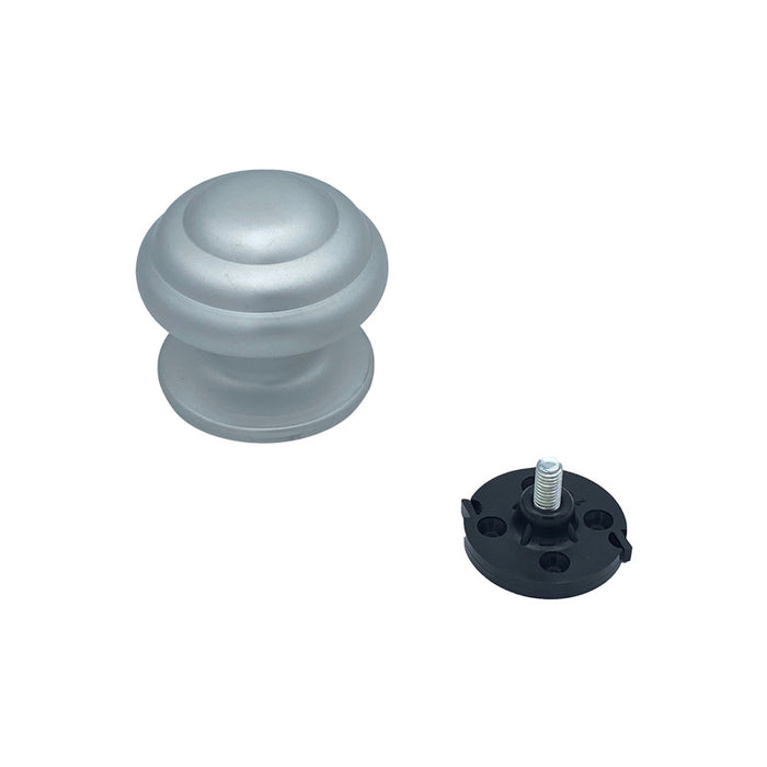 Pomolo fisso per porta SAGUATTI 178/80EB in alluminio argento satinato