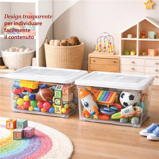 SET 3 PZ BOX PORTA INDUMENTI CON RUOTE DIMENSIONI 60X40X28CM  E COPERCHIO BIANCO