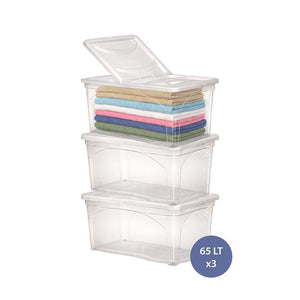 SET 3 PZ BOX PORTA INDUMENTI CON RUOTE DIMENSIONI 60X40X28CM  E COPERCHIO BIANCO