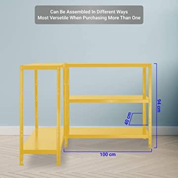 SCAFFALE IN METALLO GIALLO ETTORE KIT BULLONI 100 X 40 X H 187 CM 5 RIPIANI