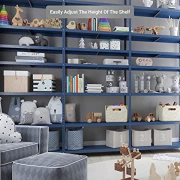 SCAFFALE IN METALLO BLU ETTORE KIT BULLONI 100 X 40 X H 187 CM 5 RIPIANI