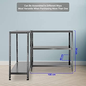 SCAFFALE IN METALLO MARTELLATO ETTORE KIT BULLONI 100X40X H187 CM CON 5 SCAFFALI