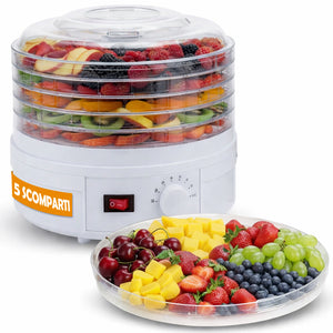 Mini Essiccatore Elettrico per Cibo e Fiori con 5 Scomparti e Coperchio 35°-70°