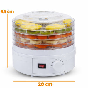 Mini Essiccatore Elettrico per Cibo e Fiori con 5 Scomparti e Coperchio 35°-70°