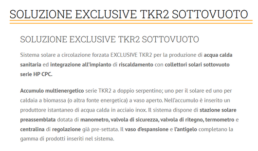 Pannello Solare Exclusive Tkr2 500Lt - Sunwood