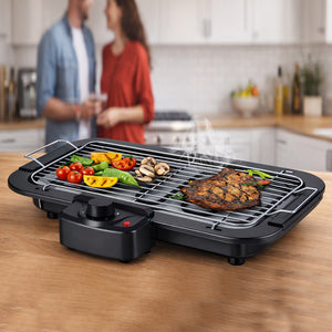 Barbecue Elettrico 2in1 Grill da Tavolo e da Terra con Supporto BBQ 2000W