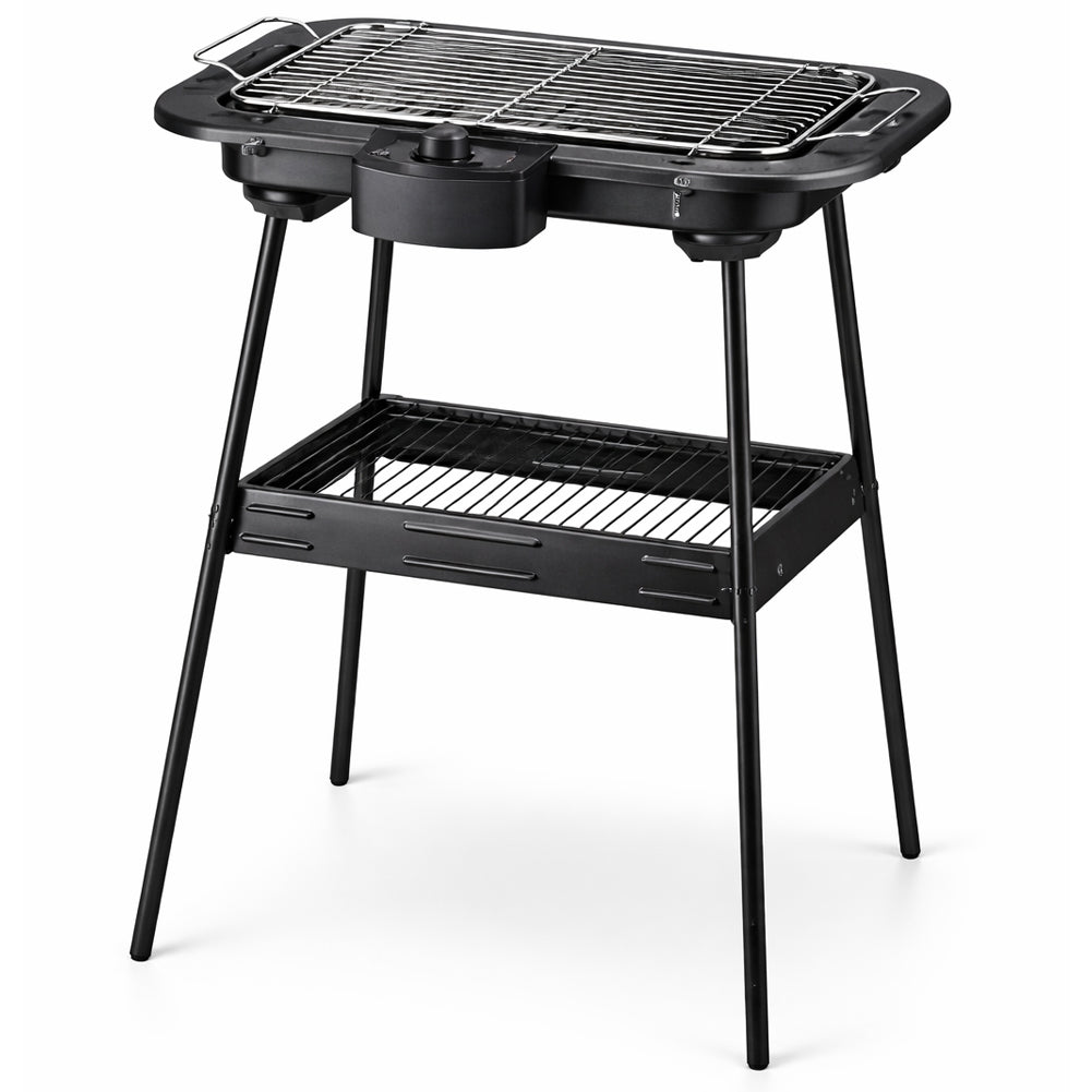 Barbecue Elettrico 2in1 Grill da Tavolo e da Terra con Supporto BBQ 2000W