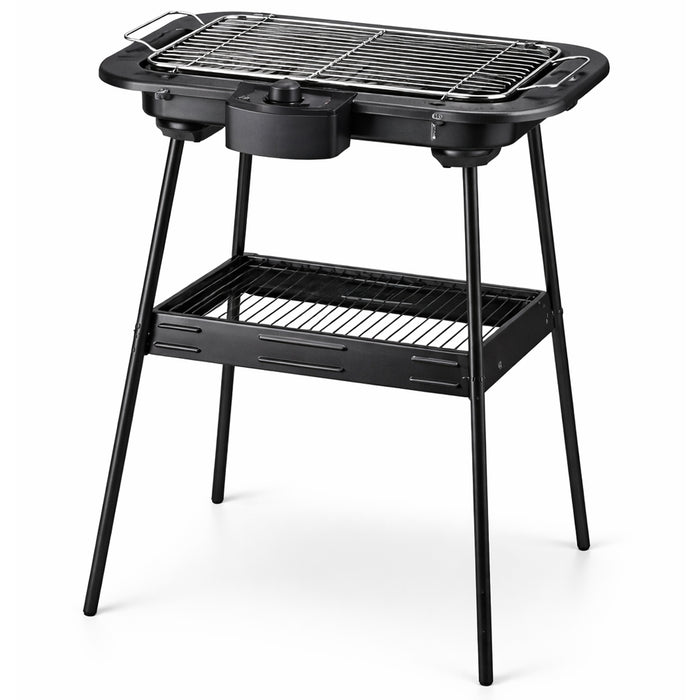Barbecue Elettrico 2in1 Grill da Tavolo e da Terra con Supporto BBQ 2000W