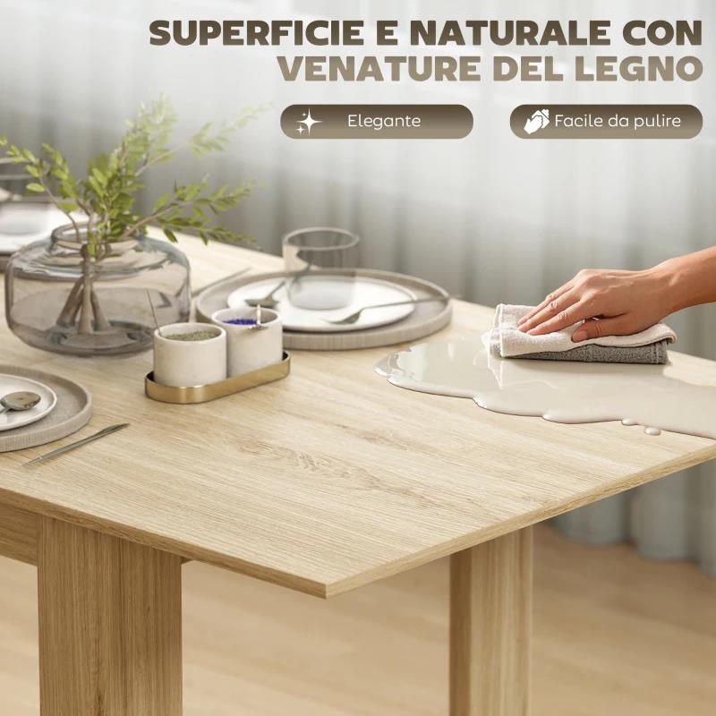 TAVOLO ALLUNGABILE DA PRANZO PER 6-8 PERSONE, 140-180 X 80 CM, COLORE LEGNO